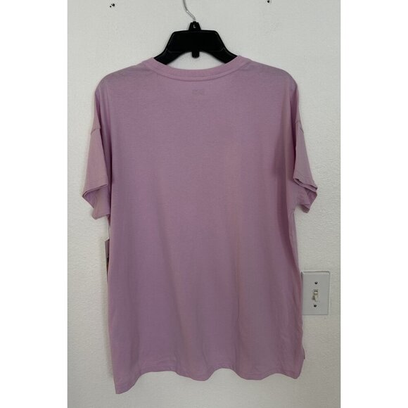 DKNY Sport Women's Cotton Embossed Logo High-Low T-Shirt Purple M New - Picture 3 of 13